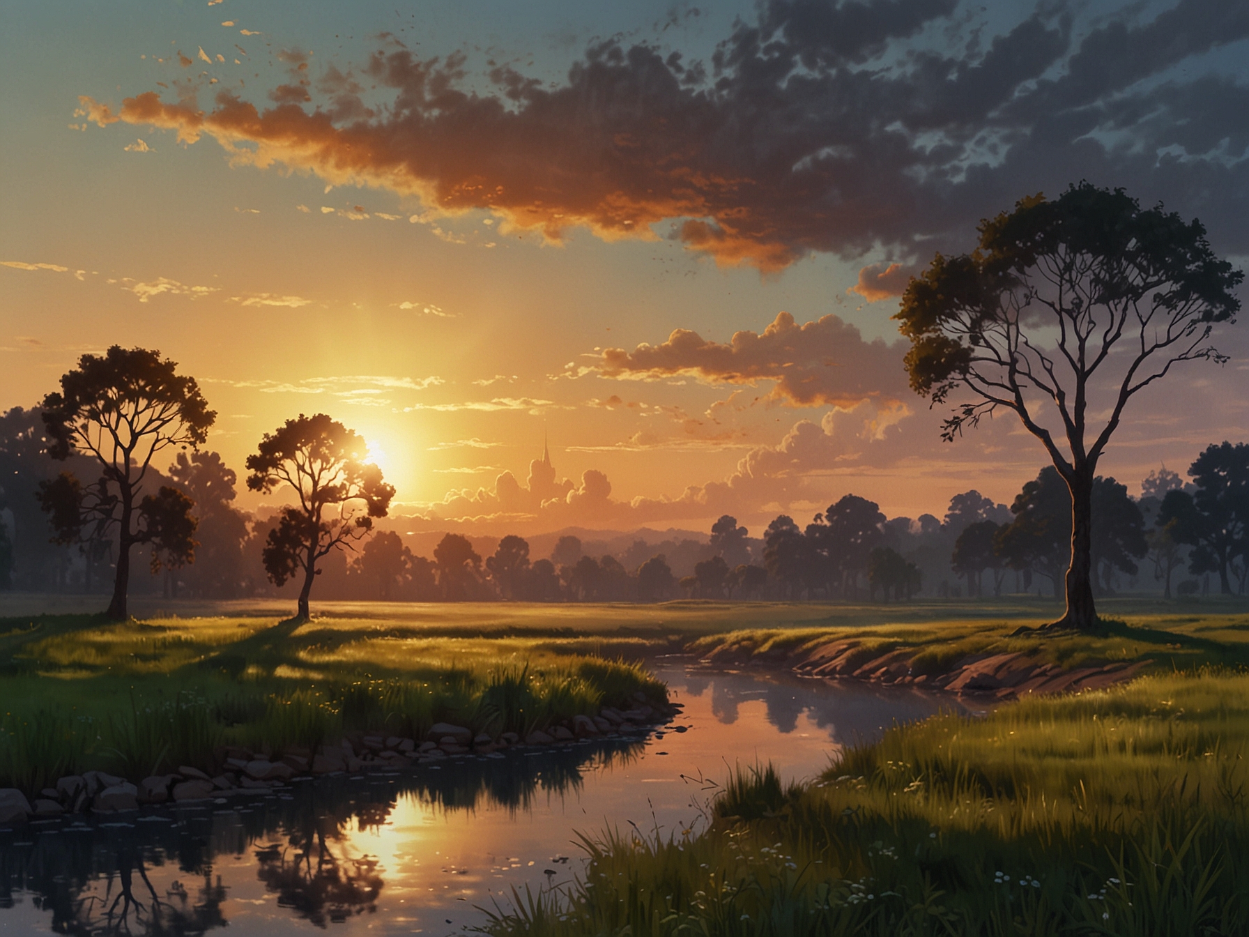 A serene landscape in the early morning light, depicting the beauty of nature and the hope that exists even in moments of sadness and despair.