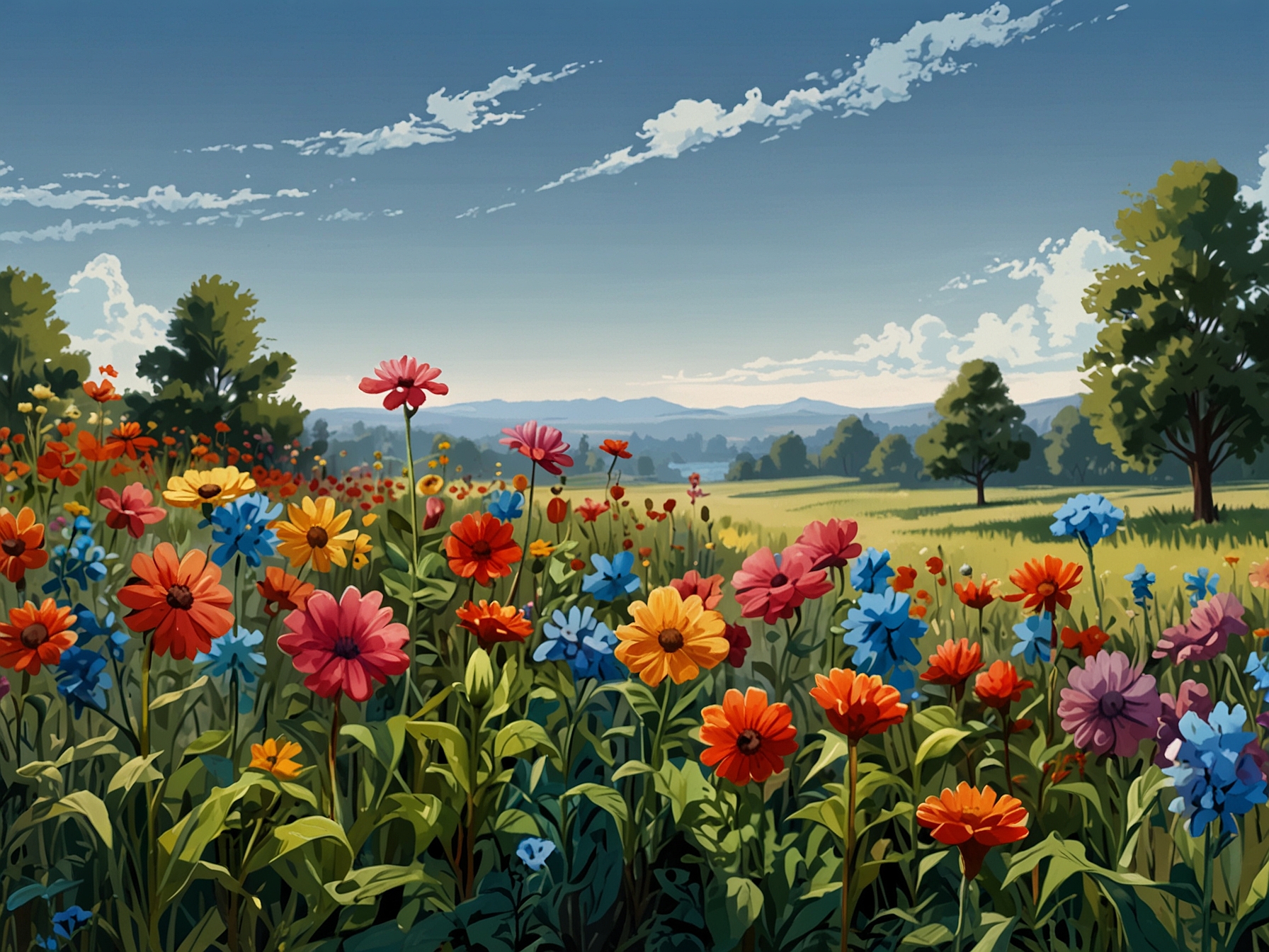 A serene outdoor scene showing vibrant flowers and a clear blue sky, representing the beauty that can soothe the soul even in moments of sadness and despair.