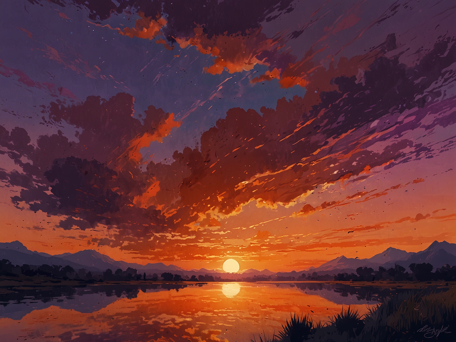 A breathtaking sunset with hues of orange and purple blending in the sky, symbolizing hope and the promise of brighter days following moments of emotional turmoil.