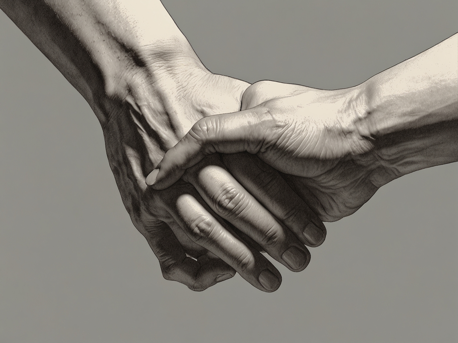 A close-up of two hands reaching towards each other, symbolizing an unspoken bond and the gentle gestures that often define romantic feelings.