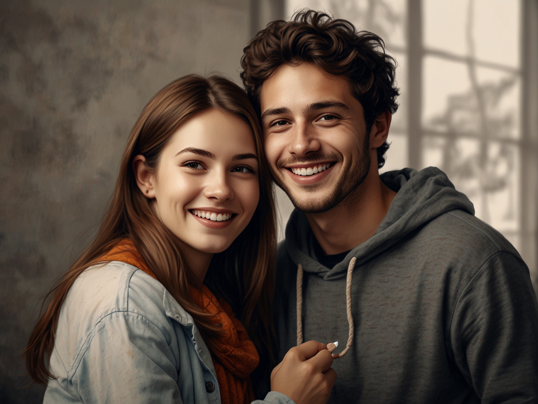 A radiant smile exchanged between two friends, capturing the essence of warmth and sincerity that makes relationships flourish and grow deeper.