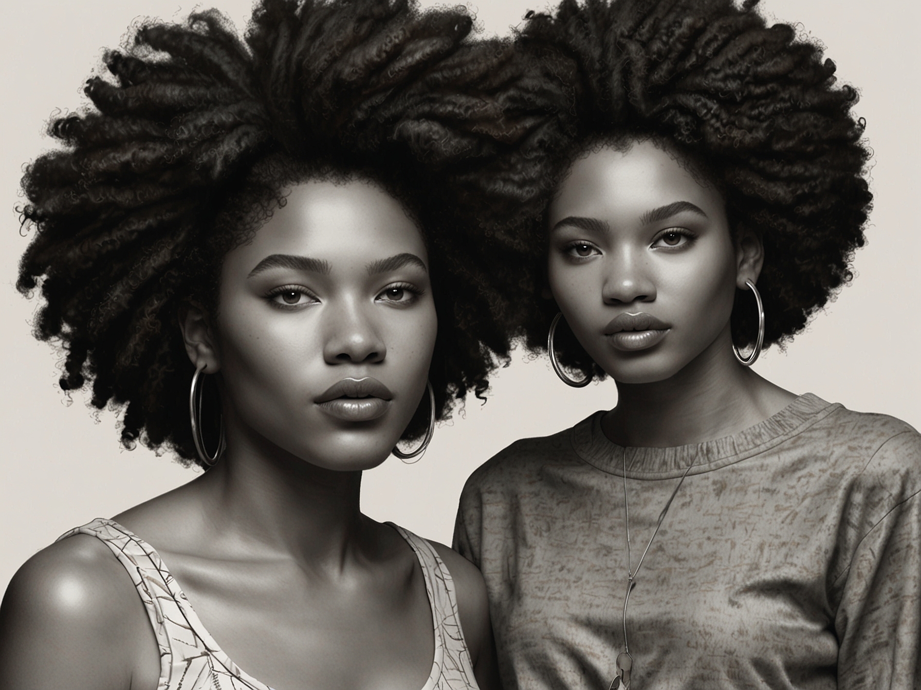 A group of friends with diverse hairstyles celebrating natural beauty, showcasing the growing trend of embracing one's natural hair texture in the modern beauty landscape.