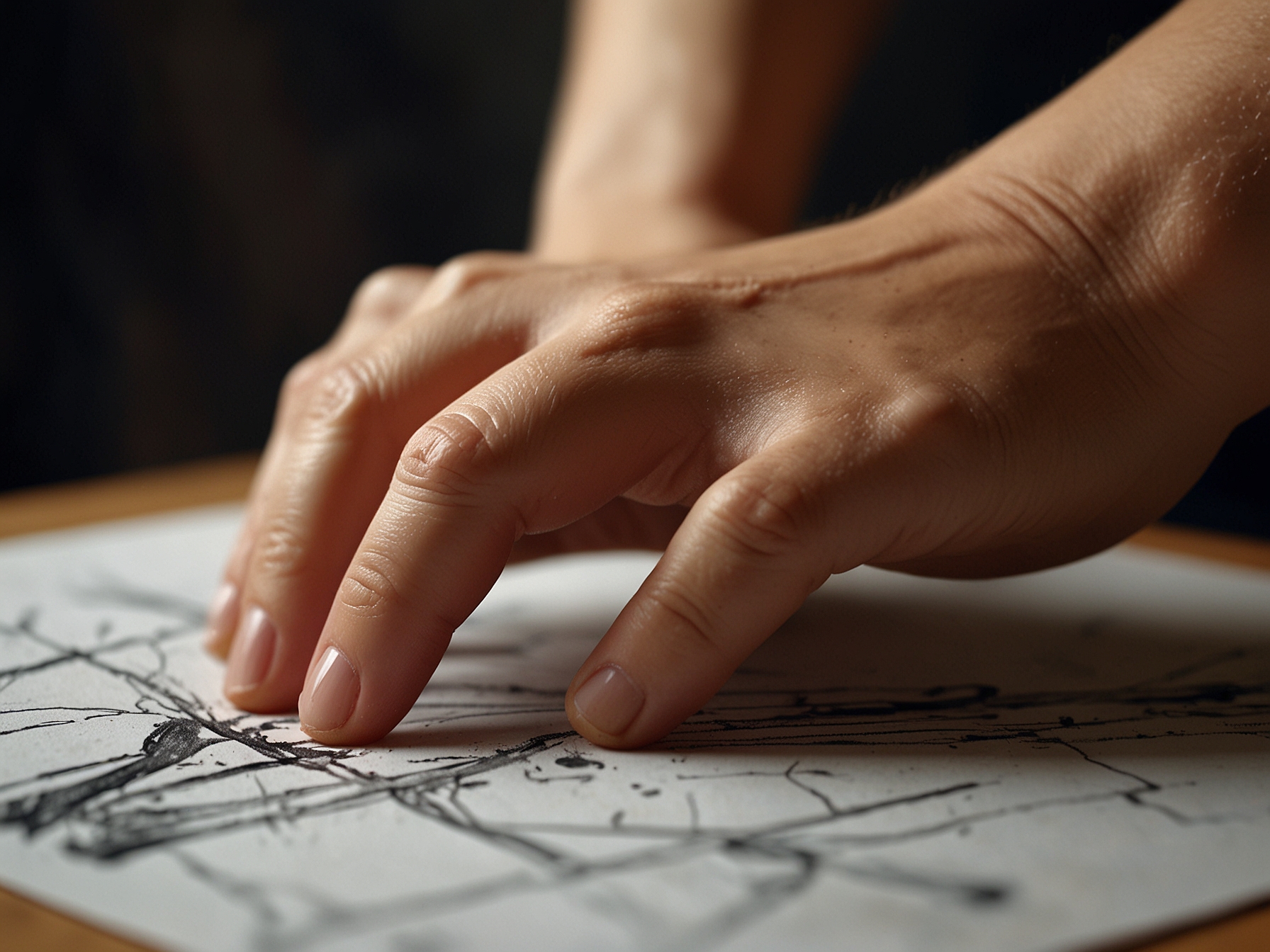 A close-up of hands painting on a canvas, representing the personal experience of creating art, which allows individuals to express their unique perspectives and emotions.