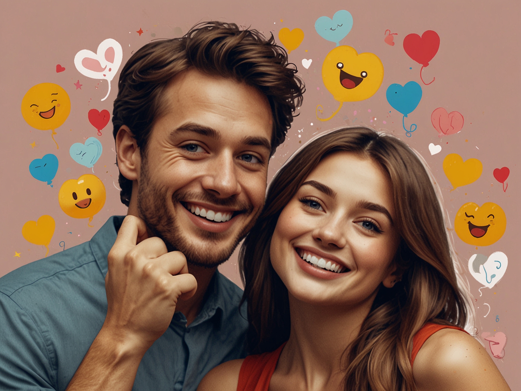 An intriguing social media post featuring a flirty message with playful emojis and captivating visuals, highlighting the influence of digital communication in modern romance.