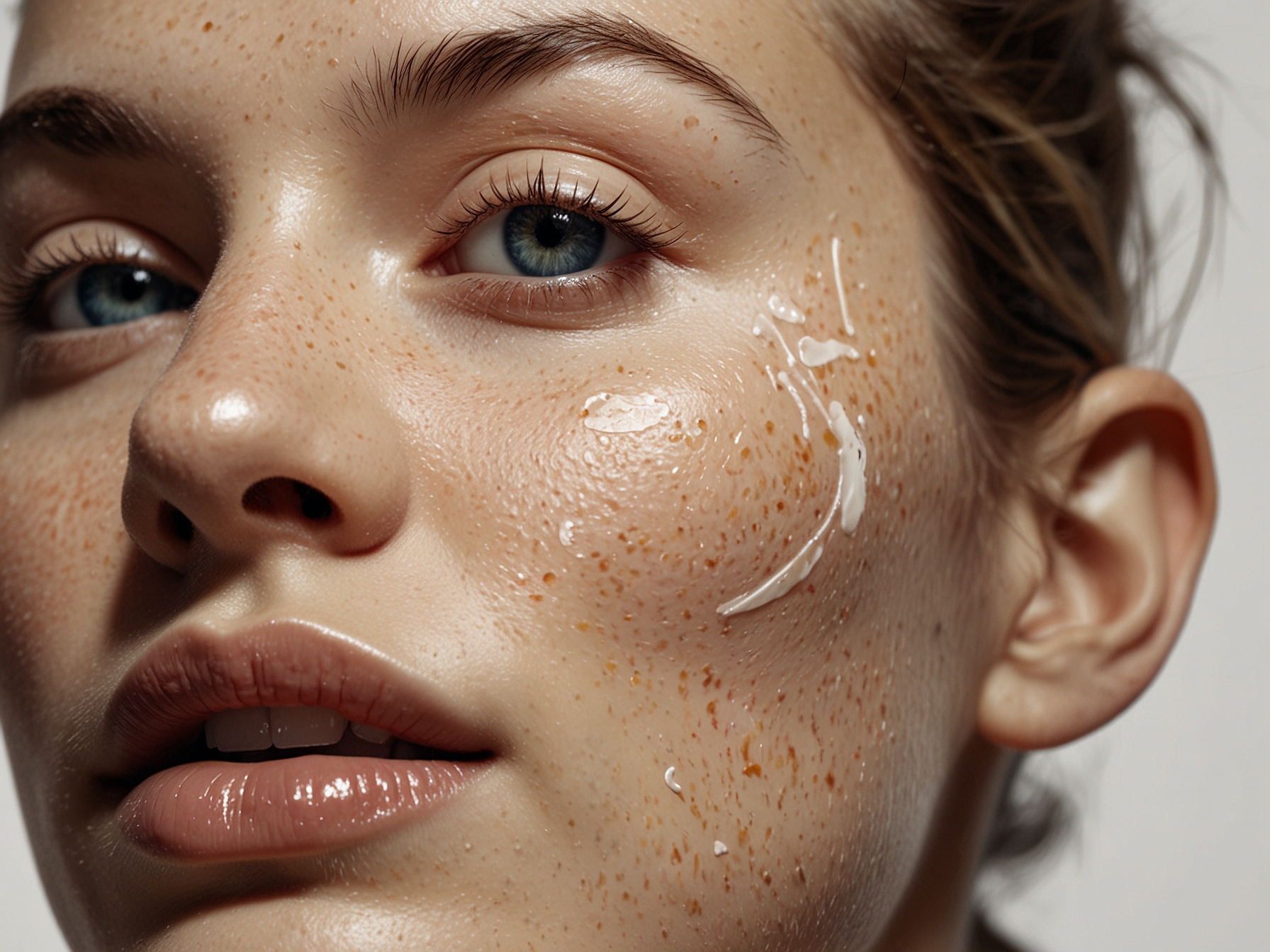 A close-up photograph of sunscreen being applied to a woman's face, highlighting the essential role of sun protection in daily skincare routines.