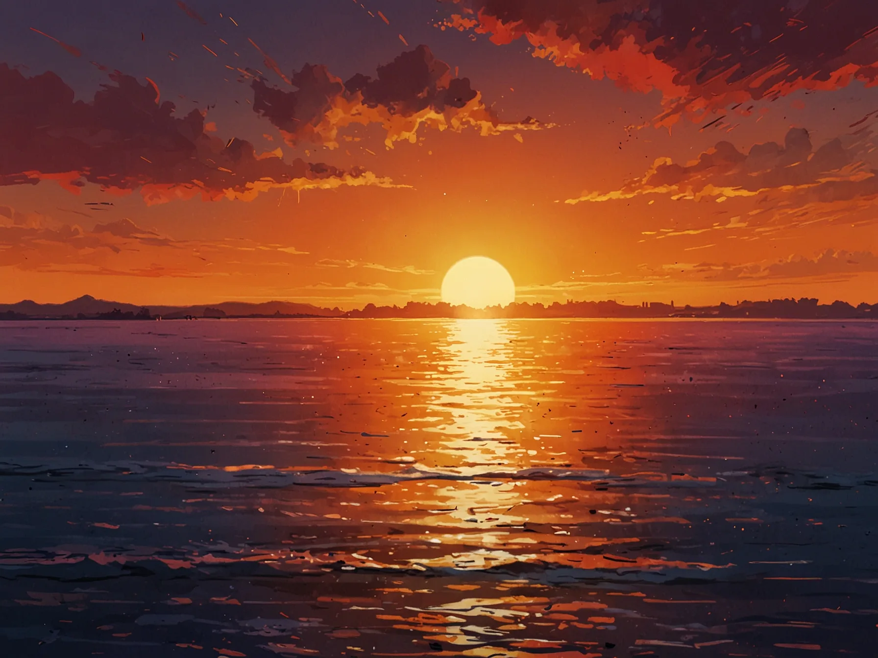 A close-up of a serene sunset with vibrant colors, symbolizing the beauty of appreciating life's small moments for greater happiness and fulfillment.
