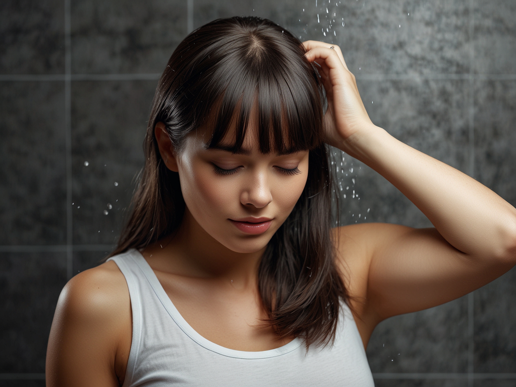 A person demonstrating the proper way to wash hair, using sulfate-free shampoo, illustrating healthy hair washing techniques.