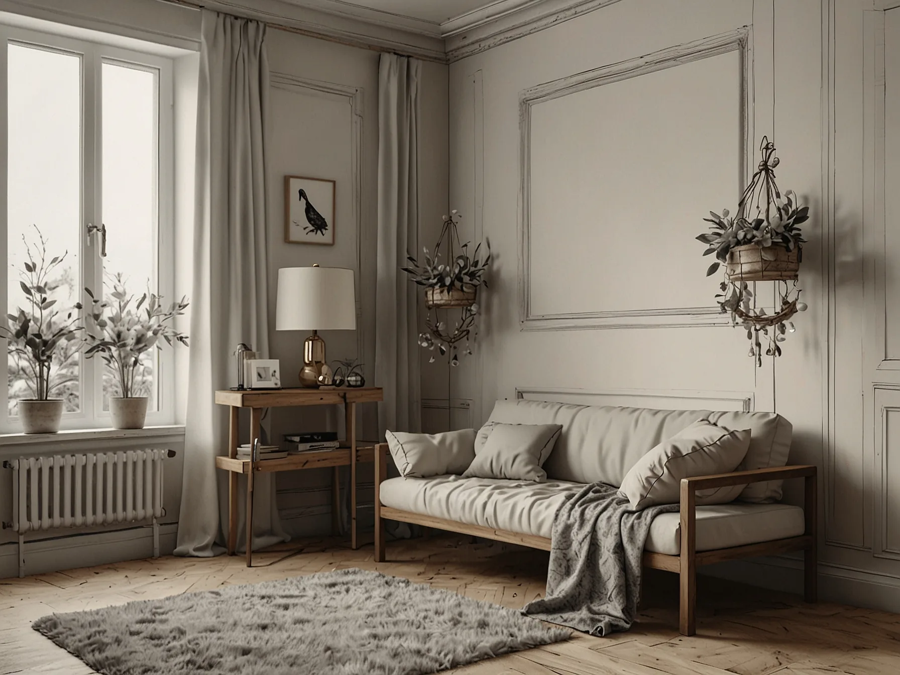 A DIY corner with handmade decorations and personal touches, highlighting creativity in home decor and showcasing unique artistic expressions.