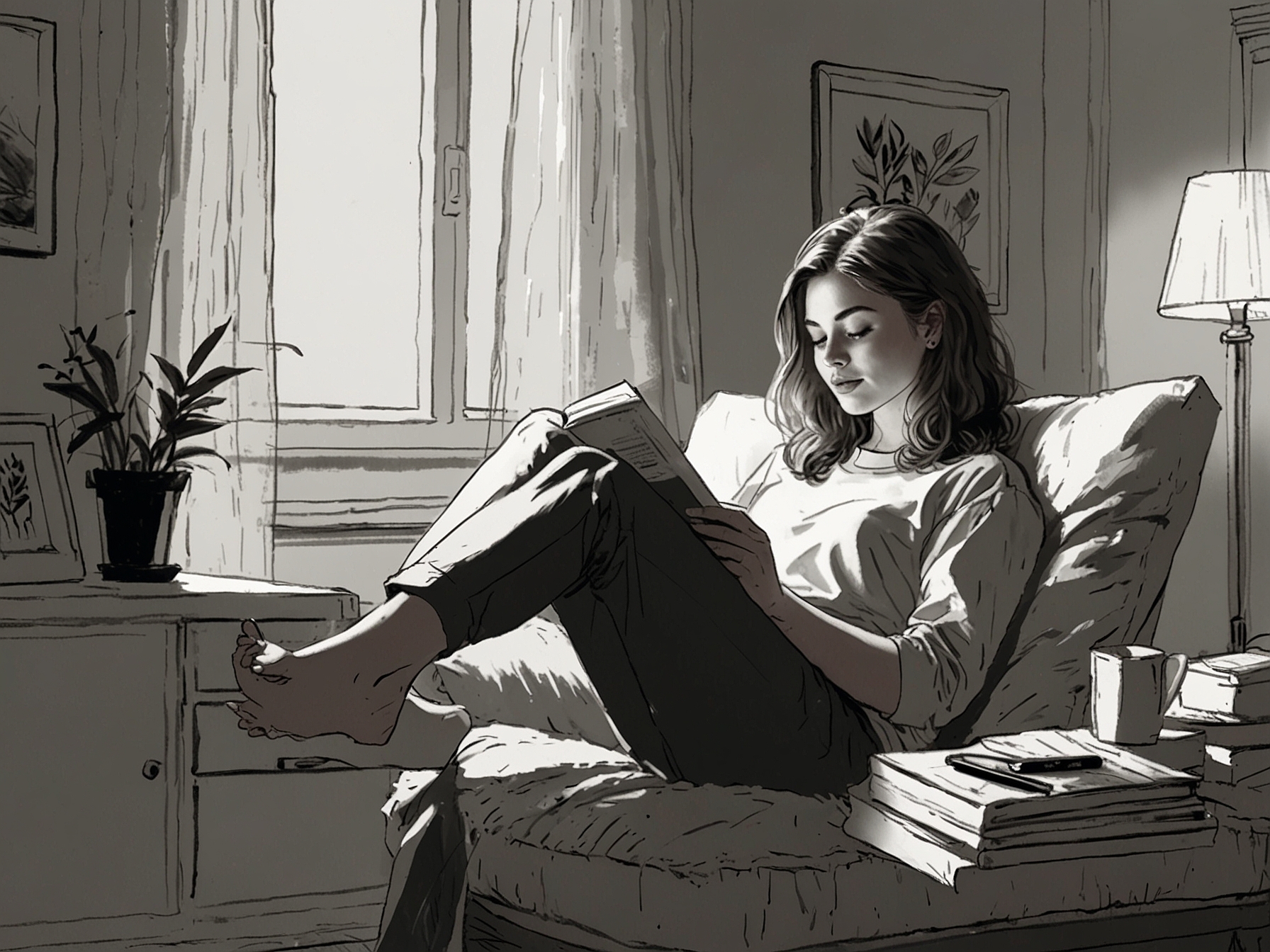 A person relaxing with a hair mask and reading a book at home, illustrating the importance of taking time for self-care and hair treatment.