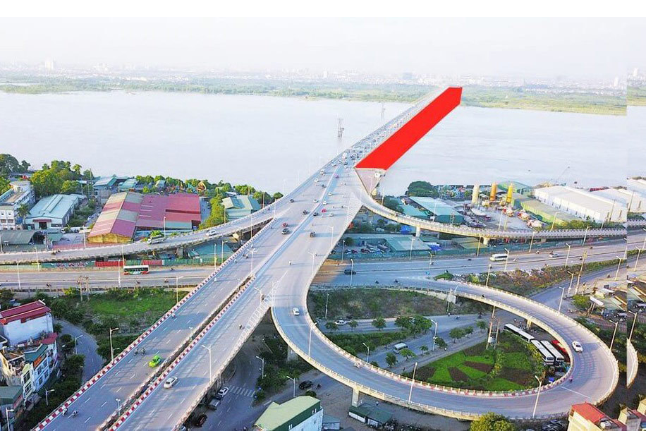 Cầu Vĩnh Tuy 2 được xây dựng song song với cầu đã được xây dựng trong giai đoạn 1.