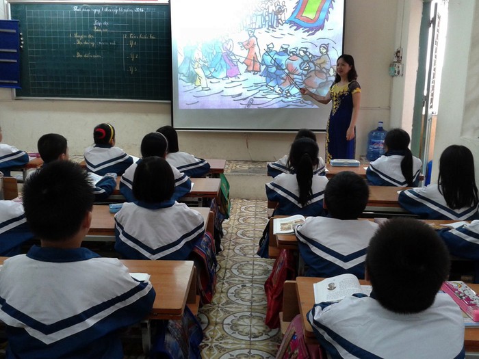Các em học sinh của Trường Tiểu học Lê Hữu Tựu, xã Nguyên Khê (huyện Đông Anh, Hà Nội).