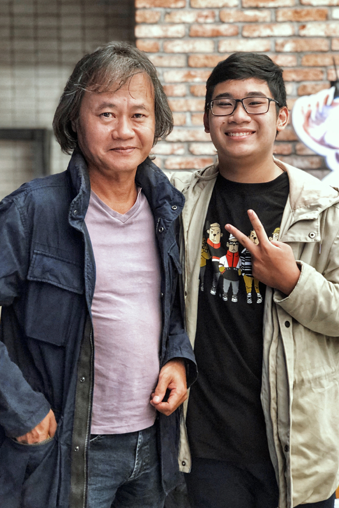 Diễn viên Nguyễn Hà Phong (trái) và Phan Thành Minh - đóng bố con trong phim 'Bi, đừng sợ'.