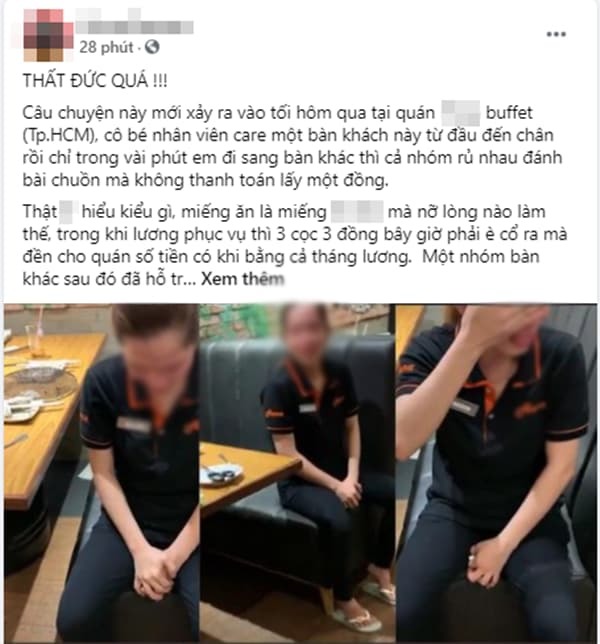 Nhân viên khóc nức nở vì phải đền 5,2 triệu do khách