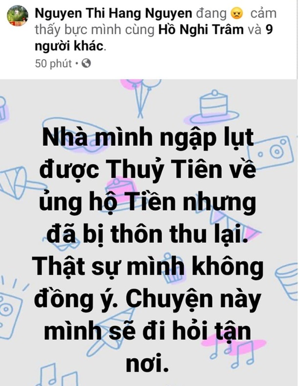 Thông tin do tài khoản Facebook 'Nguyen Thi Hang Nguyen' đăng tải gây xôn xao dư luận.