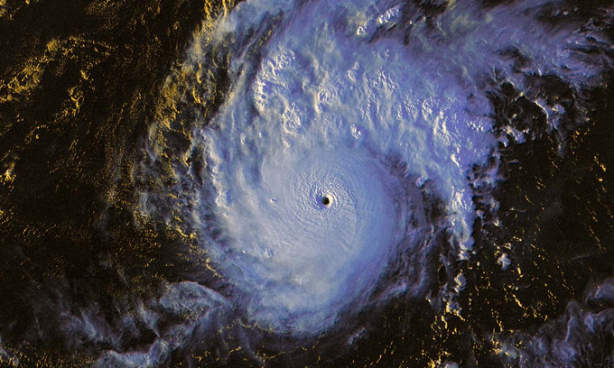 Siêu bão Goni trên ảnh vệ tinh hôm 29/10. Ảnh: Severe Weather Europe.