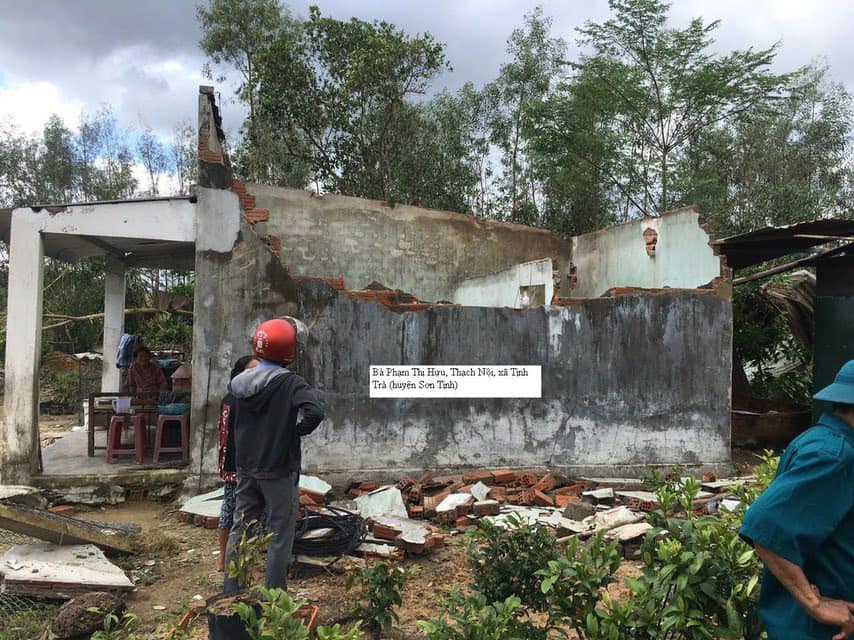 Hình ảnh các căn nhà hư hại nặng ở Quảng Ngãi mà Thủy Tiên sẽ trao quà hỗ trợ.