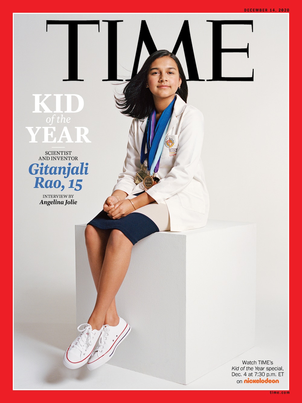 Khoa học gia 15 tuổi Gitanjali Rao được tạp chí Time vinh danh là 'Nhân vật nhí của năm' 2020. (Ảnh: Time)