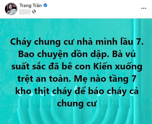 Chia sẻ gây chú ý của Trang Trần.