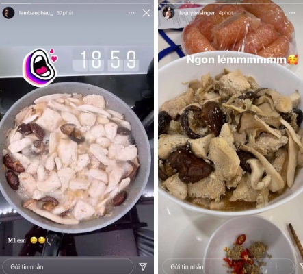 Lệ Quyên và Lâm Bảo Châu cùng có chung một chia sẻ lên mạng xã hội, ngầm cho thấy cả hai đang ăn tối cùng nhau.