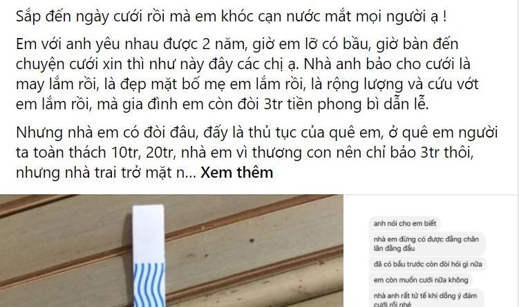 Bị nhà trai dè bĩu, mặc cả tiền sính lễ vì có bầu trước khi cưới - Ảnh 2