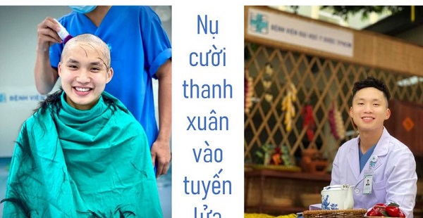Hình ảnh bác sĩ trẻ tươi cười xuống tóc trước khi vào tâm dịch Bắc Giang gây xúc động
