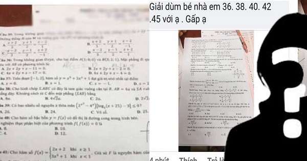 Vụ chụp ảnh đề Toán gửi ra ngoài nhờ người thân làm: 1 thí sinh bị đình chỉ