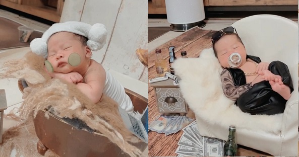 Ảnh hậu trường "chất như nước cất" của con trai Quế Vân sau 10 ngày sinh