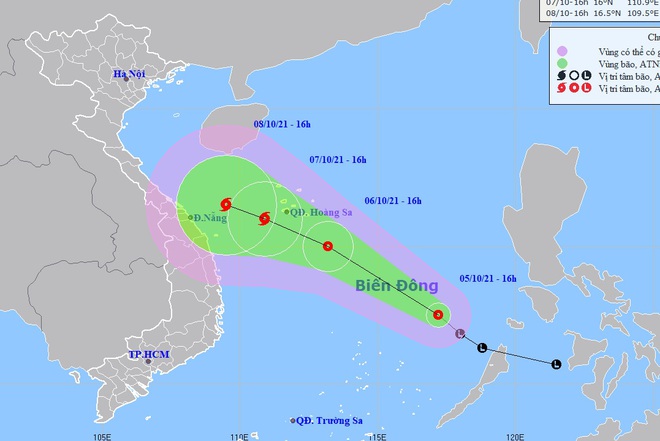 Áp thấp nhiệt đới trên Biển Đông có hướng đi không ổn định, khả năng mạnh thành bão trong ngày 7/10 - Ảnh 1