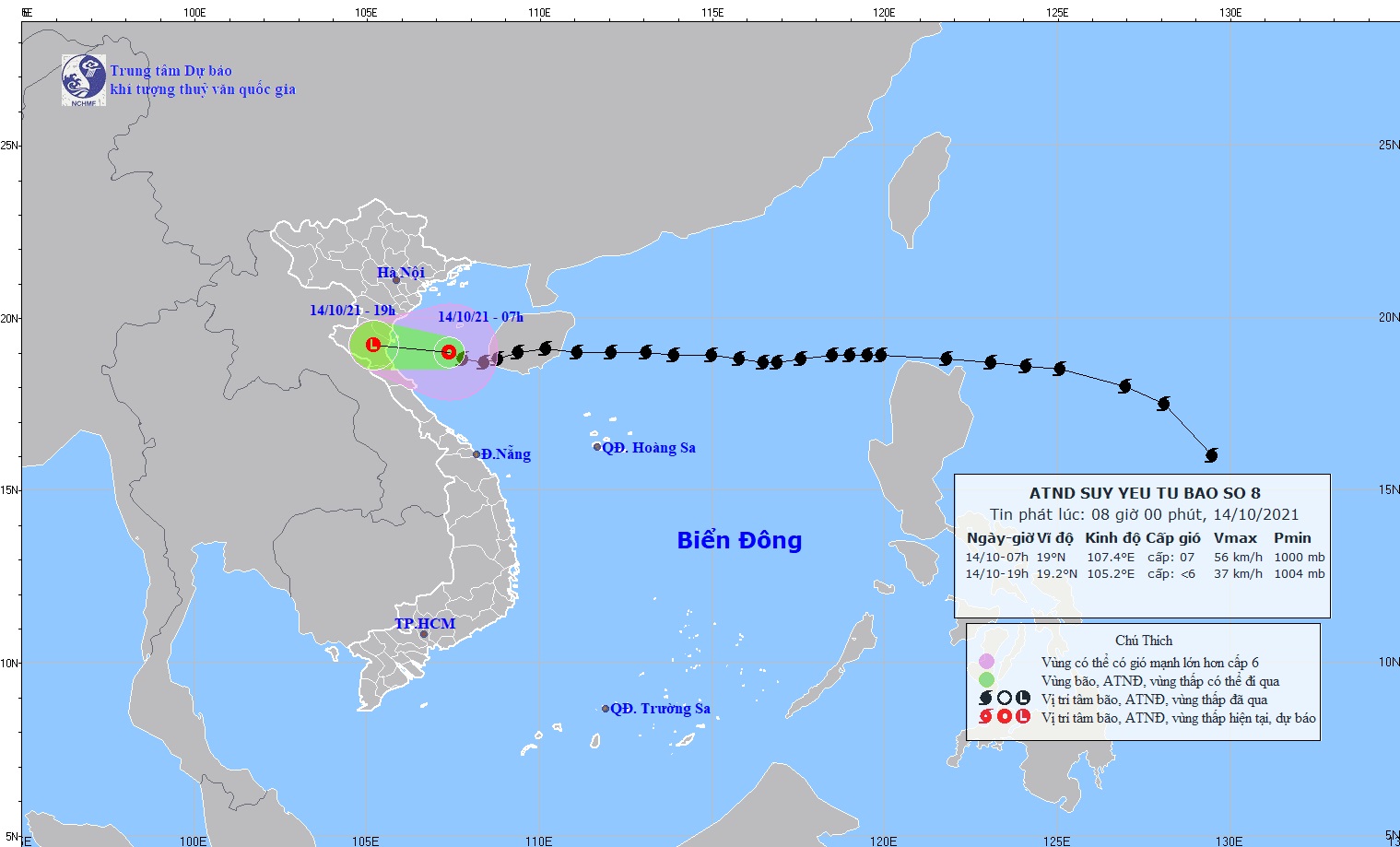 Bão số 8 suy yếu thành áp thấp, Bắc bộ và Thanh Hóa đến Quảng Bình mưa to - Ảnh 1