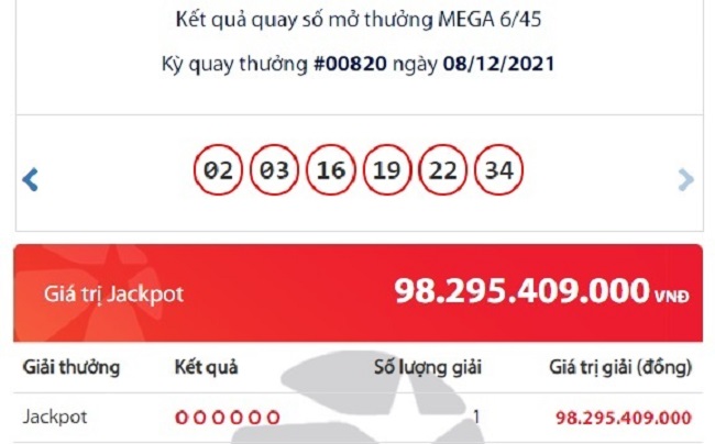 Một người ở Hà Nội vừa trở thành tỷ phú nhờ trúng 98 tỷ Vietlott