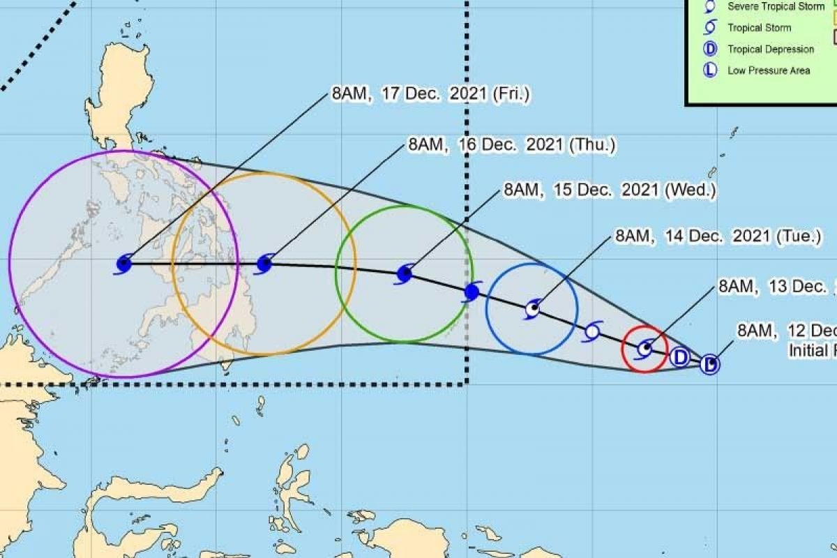 Áp thấp nhiệt đới đã đi vào Philippines, có thể sẽ là cơn bão số 9 trên Biển Đông