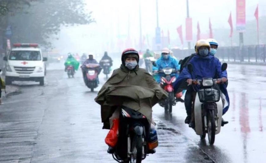 Không khí lạnh hoạt tăng cường, gây mưa rào và dông cho toàn miền Bắc, trời chuyển rét