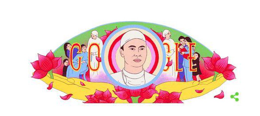 Hình ảnh của Giáo sư Tôn Thất Tùng trên Google Doodle. Ảnh: Google