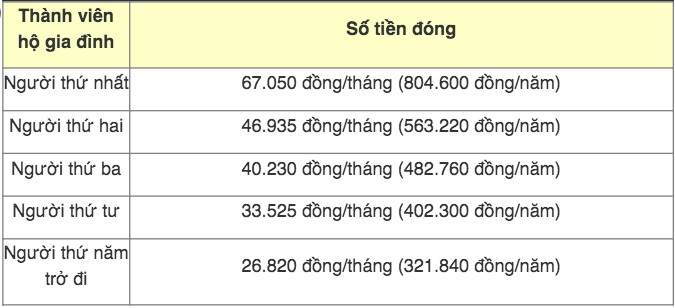 Năm 2022, mức đóng bảo hiểm y tế hộ gia đình là bao nhiêu? - Ảnh 1