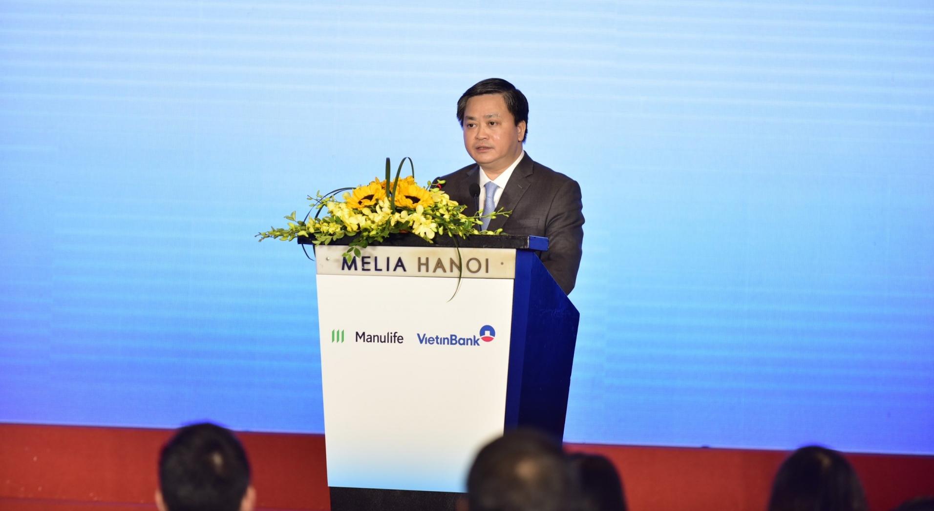 Ông Lê Đức Thọ, chủ tịch Vietinbank phát biểu tại hội nghị.