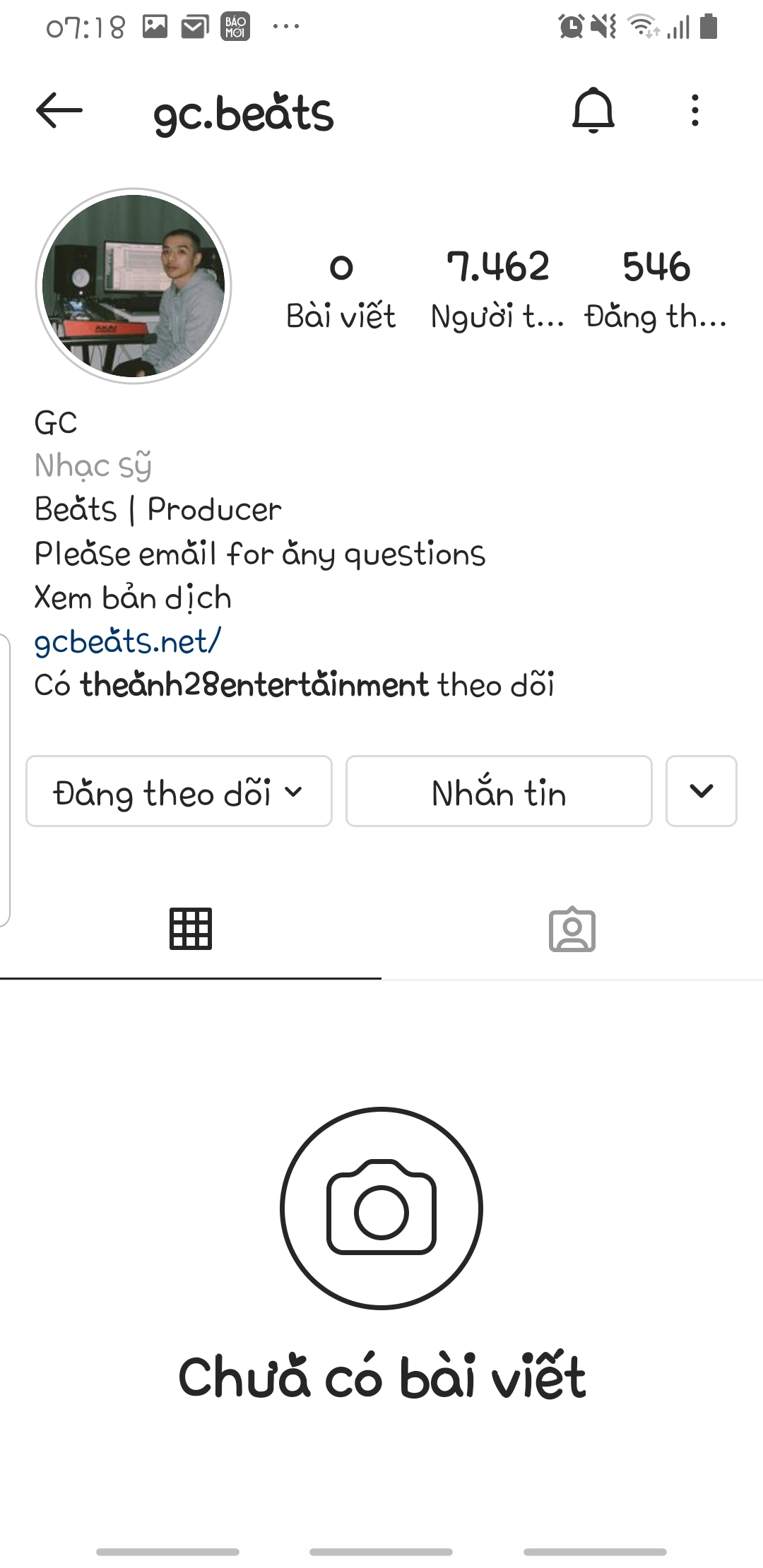 Trên trang Instagram của GC cũng đã xóa sạch các bài viết.