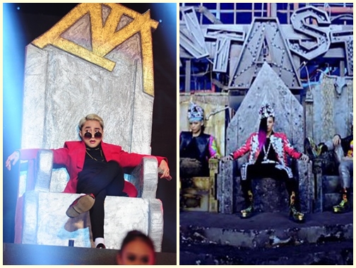 Phần trình diễn tương đồng đáng kể trên sân khấu của Sơn Tùng với G-Dragon.