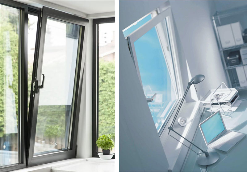 Sử dụng cửa sổ mở lật vào trong, giữ được độ bền mà lại an toàn cho người sử dụng.