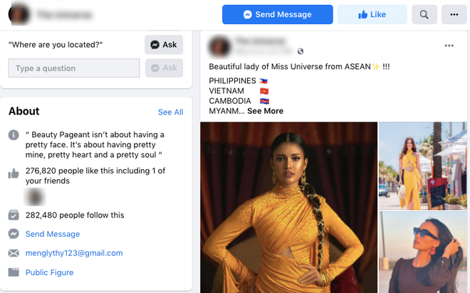 Bất ngờ xuất hiện fanpage Miss Universe giả mạo câu like khiến hàng trăm nghìn người mắc lừa vào bình chọn