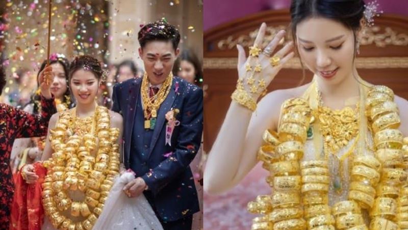 Cô dâu về nhà chồng với hơn 90 vòng vàng đeo quanh cổ: "Đám cưới trong truyền thuyết" có của hồi môn ăn cả đời chưa hết đây rồi
