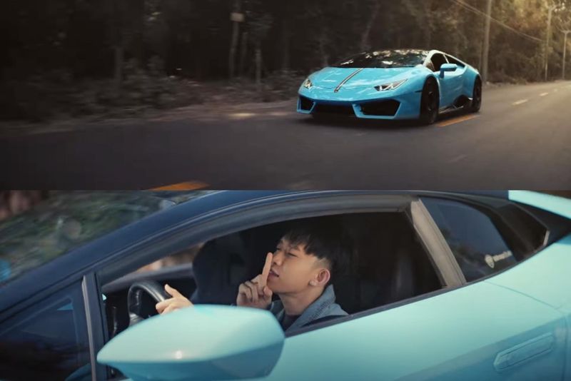 Siêu xe Lamborghini là điểm nhấn ấn tượng trong MV.
