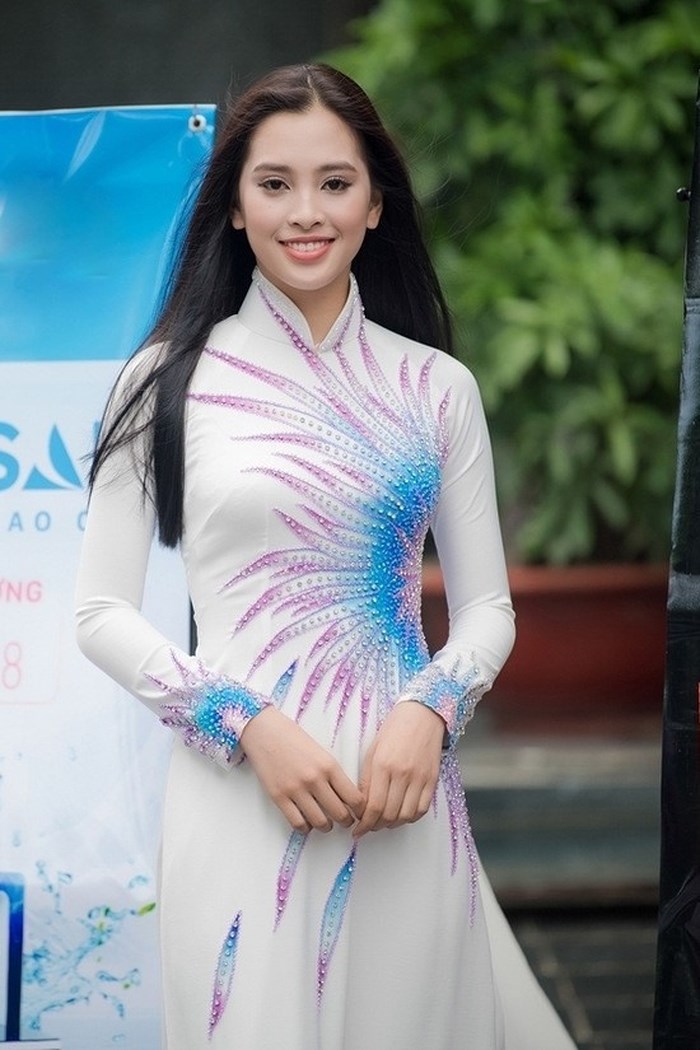 Tiểu Vy trong buổi thi sơ khảo tại Hà Nội.