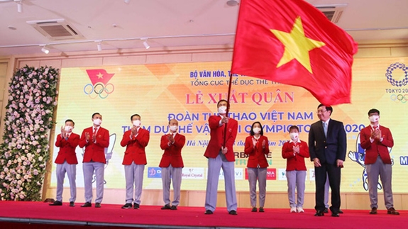 Lễ ra quân của đoàn thể thao Việt Nam.