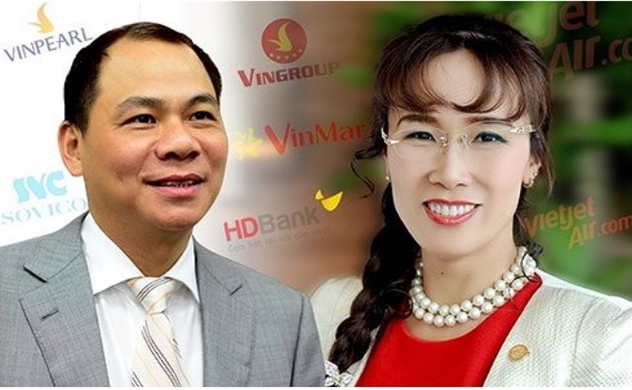 Ông Phạm Nhật Vượng và bà Nguyễn Thị Phương Thảo là hai người xếp số 1 và số 2 trong danh sách người giàu nhất Việt Nam.