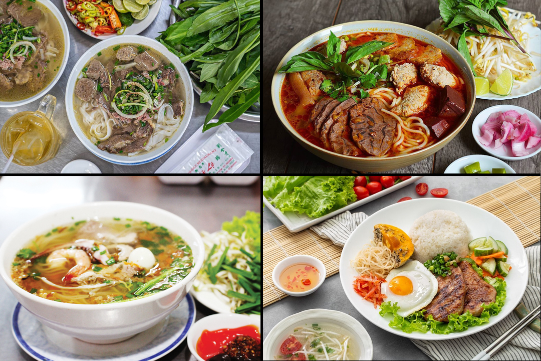 Tứ trụ ẩm thực của đất Sài Gòn: Phở, Bún bò, Hủ tiếu, Cơm tấm.