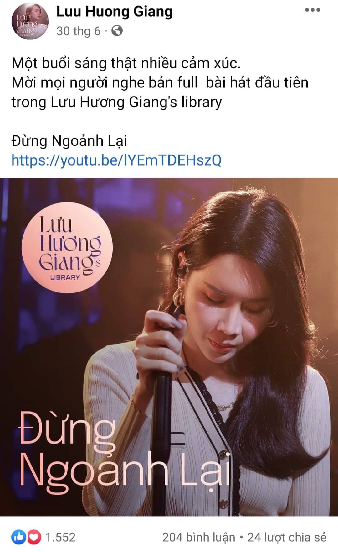 Lưu Hương Giang lần đầu xuất hiện và có hành động bất ngờ sau khi Hồ Hoài Anh nhận kỷ luật cảnh cáo - Ảnh 1