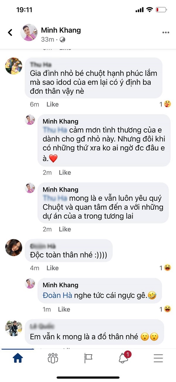 Dòng bình luận ngầm khẳng định của Minh Khang.