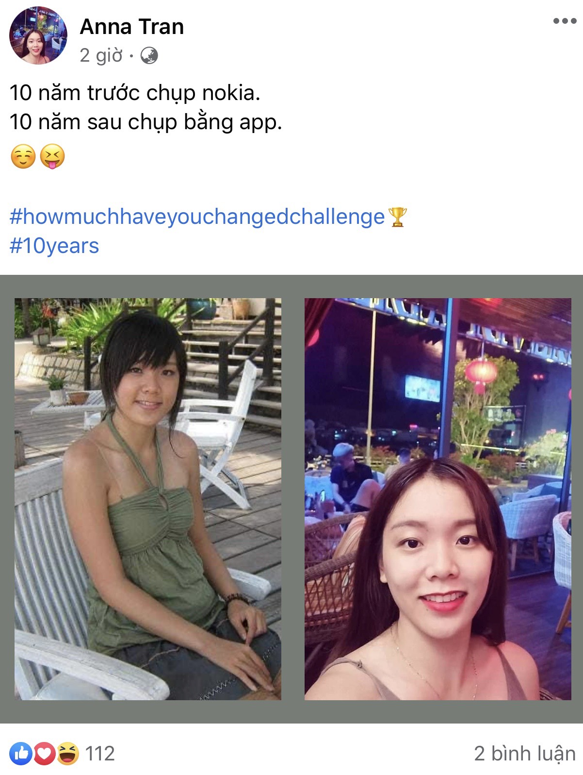 Facebook xuất hiện trào lưu tương tự với hashtag #howmuchhaveyouchangechallenge được cư dân mạng chia sẻ rầm rộ và hào hứng tham gia.