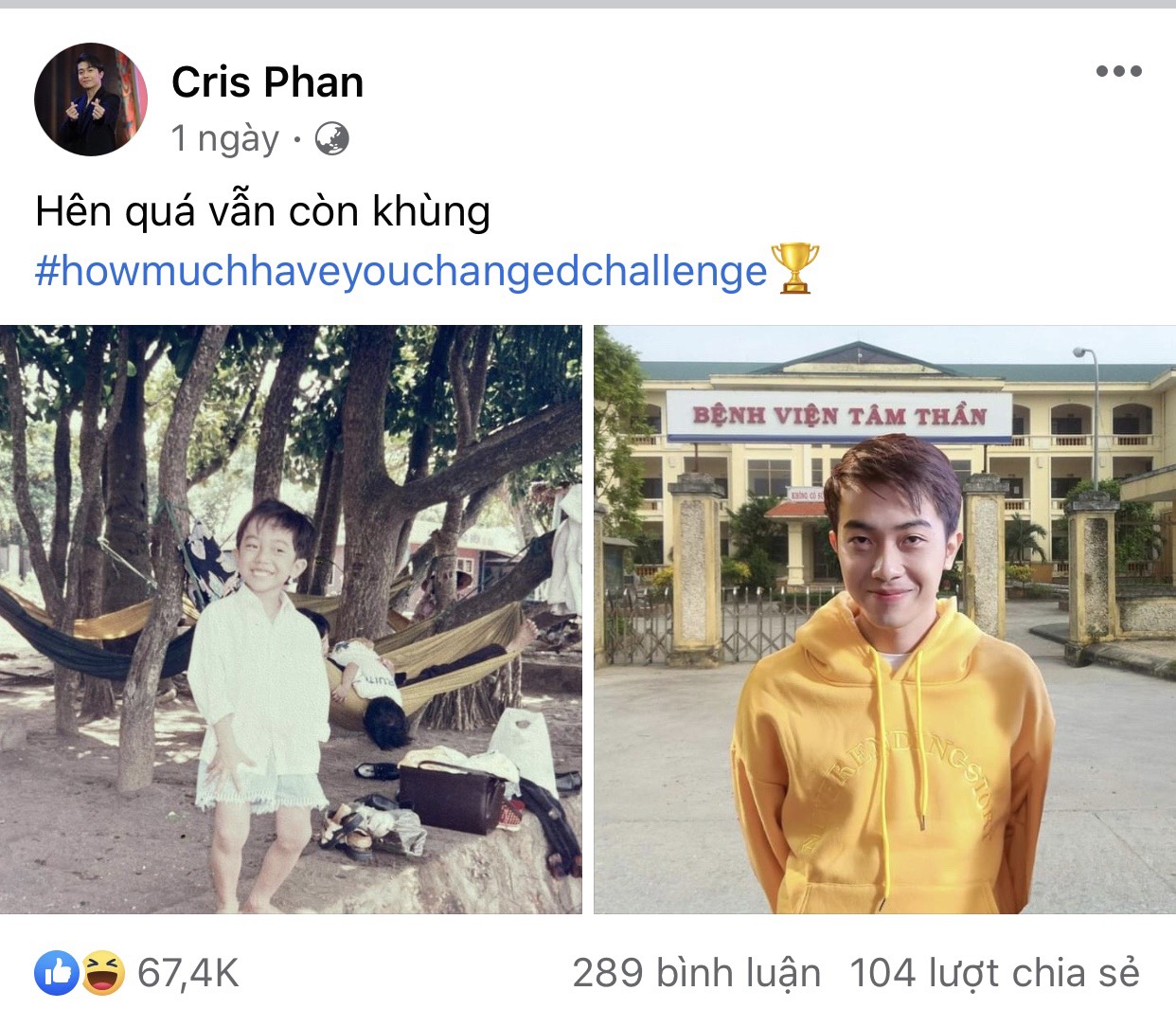 Cris Phan hài hước chia sẻ ảnh thuở bé cực 'nhắng' của anh.