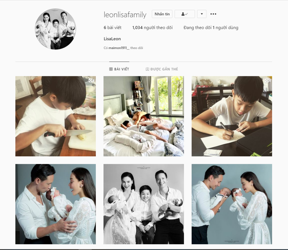Trang Instagram riêng cho cặp song sinh Leon và Lisa.